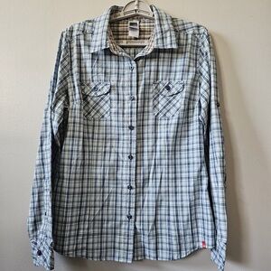 Women Blue Plaid Shirt